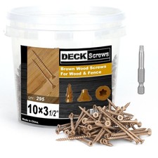 Deck Screws #10 x 3-1/2’’, T25 Star Torx 10X3-1/2’’, Brown 