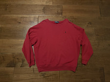 Vintage Polo Ralph Lauren Fleece Lined Red Crewneck Sweatshirt - Men's XLarge