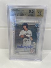 2020 Bowman Chrome Prospects Speckle Refractor /299 Anthony Volpe Auto bgs 9.5