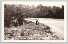 Real Photo Postcard RPPC Warren Illinois Apple River Canyon State Park Bridge