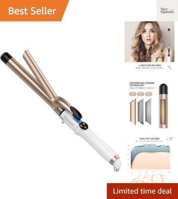 1 Inch Curling Iron Professional Ceramic Tourmaline Coating Barrel Hair Curle...