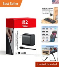 60W AC Adapter Charger with 5ft USB-C Cable for Switch 2  More   Fast Charging