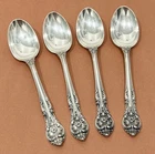 4 Gorham KING EDWARD Pattern STERLING SILVER Flatware 6" TEASPOONS ~ 124.0 Grams