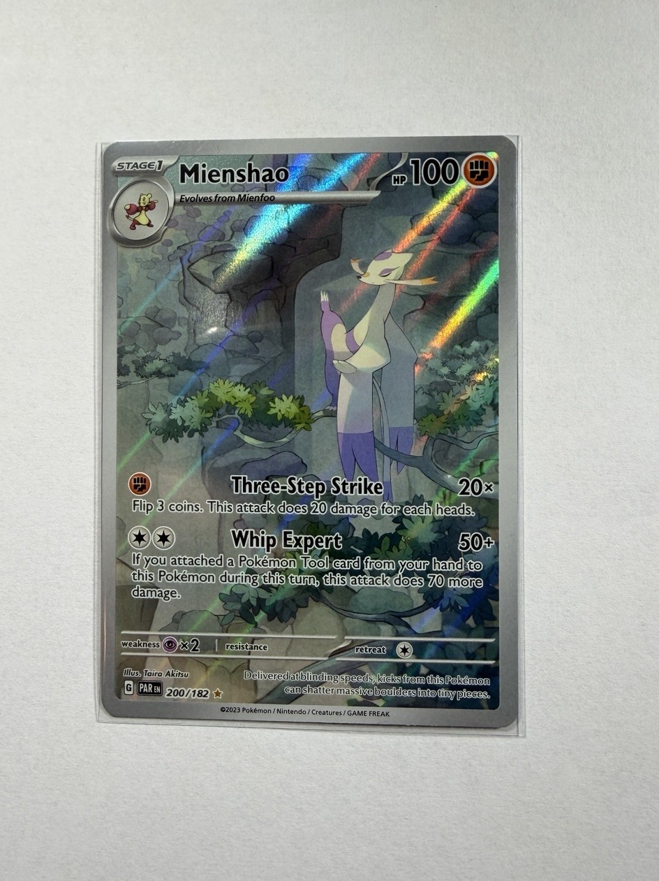 Pokémon Mienshao TCG Holo Card Paradox Rift Illustration, Card 200/182