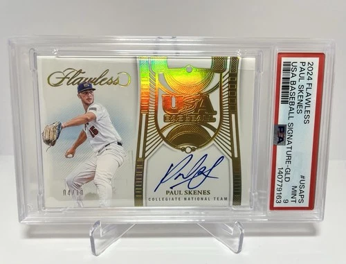 2024 Flawless Paul Skenes USA Baseball Signature Gold /10 On Card Auto 9PSA Pop1