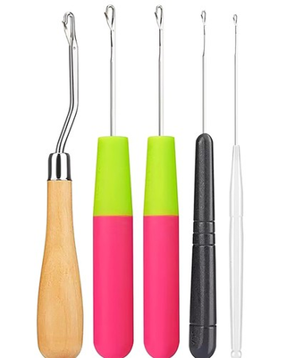 #ad 5Pcs Sets Bent Latch Hook Crochet Hooks Hair Braiding Tools Dreadlocks Differ... $9.25