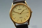 New Belt 【EXC+5】Vintage SEIKO DOLCE 8J41-6100 Gold 31mm Quartz Men's Watch r006