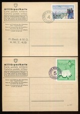 Switzerland Military card Fleiger-Beobachter  (Aircraft Spotter) #17 & 16