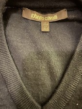 Roberto Cavalli Men  s V -neck Sweater Wool Sz.L M 