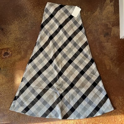 Rosetta Getty Plaid Print Long Skirt Women s Large (runs Small) NWT