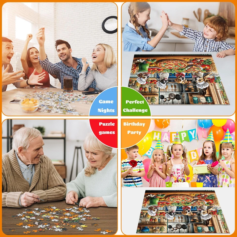 Rompecabezas divertido para pizza para perros - Desafío de 1000 piezas para amantes de los animales Foto 3 de 4