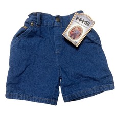 1980s Vintage H.I.S Denim Jean Boys Kids Shorts NWT Size 3T Made In USA