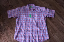 Forsyth of Canada Non-Iron Men's Short Sleeve Button-Down Shirt Size Large multi