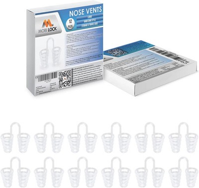 Nose Vent Sinus Relief Dilator (Pack of 12 Large Size) Hard Silicone Vents - a S