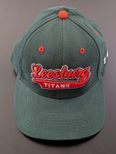 Leesburg Titans Script Logo Football Baseball Hat Green Orange OSFM