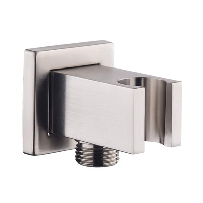 Wall Supply Elbow with Hand Shower Holder, Keymark Brass Square 1/2 Shower Ho...