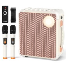 Outdoor Karaoke Machine with SOS Light Bluetooth 5.0 Speaker with 2 Wireless ...