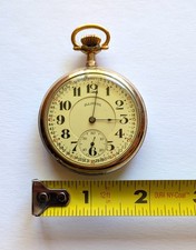 SEE VIDEO: Vintage Pocket Watch Illinois 16s 17j Lever Set Grade 174 Model 5 USA