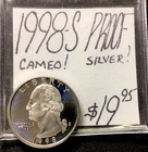 1998-S Washington Silver Proof Quarter! Cameo!  ENN Coins