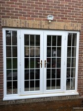 UPVC External Patio French Doors Double Glazed White - Size : 204cm x 232cm
