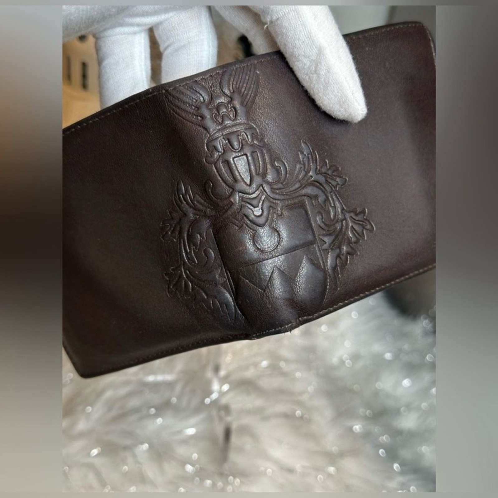 Bally RARE Switzerland Embossed Crest Leather Bifold Wallet – Dark Brown image 7