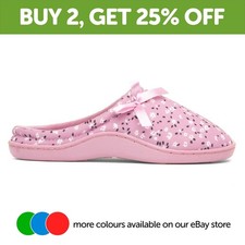 The Slipper Company Womens Slippers Pink Adults Ladies Mule Floral