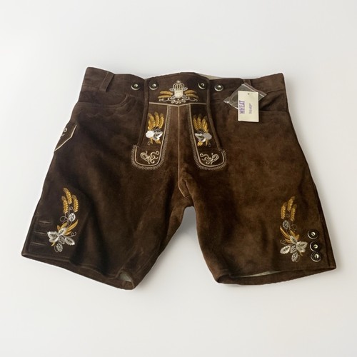 LEDERHOSEN4U Bavarian Oktoberfest Lederhosen Shorts Brown - REPAIRED, READ!!