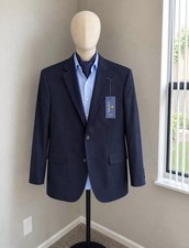 Stafford Signature Men's Navy Blazer 42R Classic Fit 100 Cotton NWT