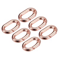 "Feder Ovaler Ring,6Stk 0,98\" Trigger Feder SchlüSselanhäNger Schnalle,Rose Gold"