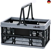 Klappbox 20L, Klappkiste Mit Griff(38*25*20Cm) Klappkorb, Einkaufskorb Plastik F