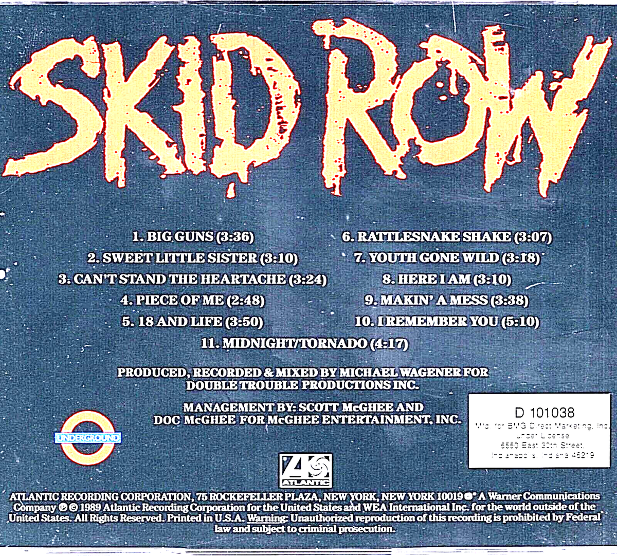 Skid Row : Skid Row (CD, ATLANTIC 1989) 75678193620| eBay