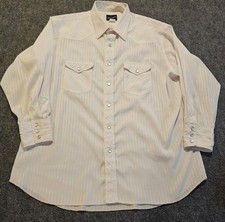 Vintage 80's-90's Wrangler Cowboy Cut Pearl Snap Shirt Stripe Western USA- XL