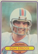 1980 Topps - Don Strock #381 Miami Dolphins WOF. Nations Leader Passing  VA TECH