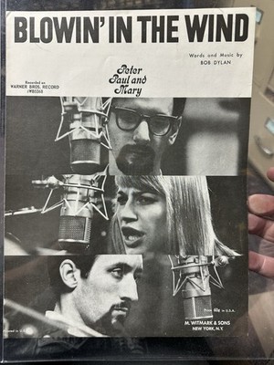 J  63 Peter Paul & Mary sheet music BOB DYLAN  Blowin  In The Wind   