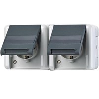 Jung Schuko-Steckdose 2-Fach 8220 Naw Steckdosen 8220NAW Schuko-Steckdose
