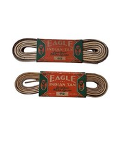 Vintage Pair Of Eagle Indian Tan Leather Shoelaces Boot Made in USA 63  And 72  