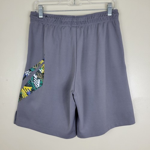 Nike L Gray Multi Retro Swoosh Graphic Training Shorts - Picture 5 of 8