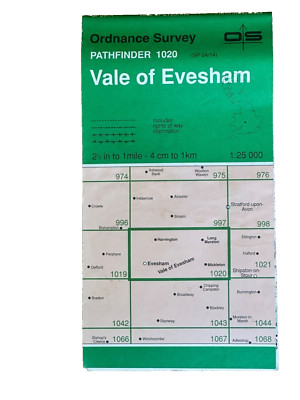 OS Ordnance Survey, Pathfinder Map, Sheet: 1020, Vale of Evesham