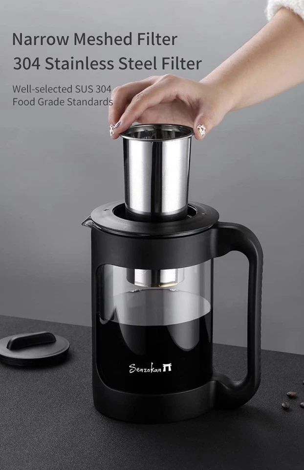 Cafetera fría Senzokan - Filtro de acero inoxidable de alta resistencia Foto 4 de 4