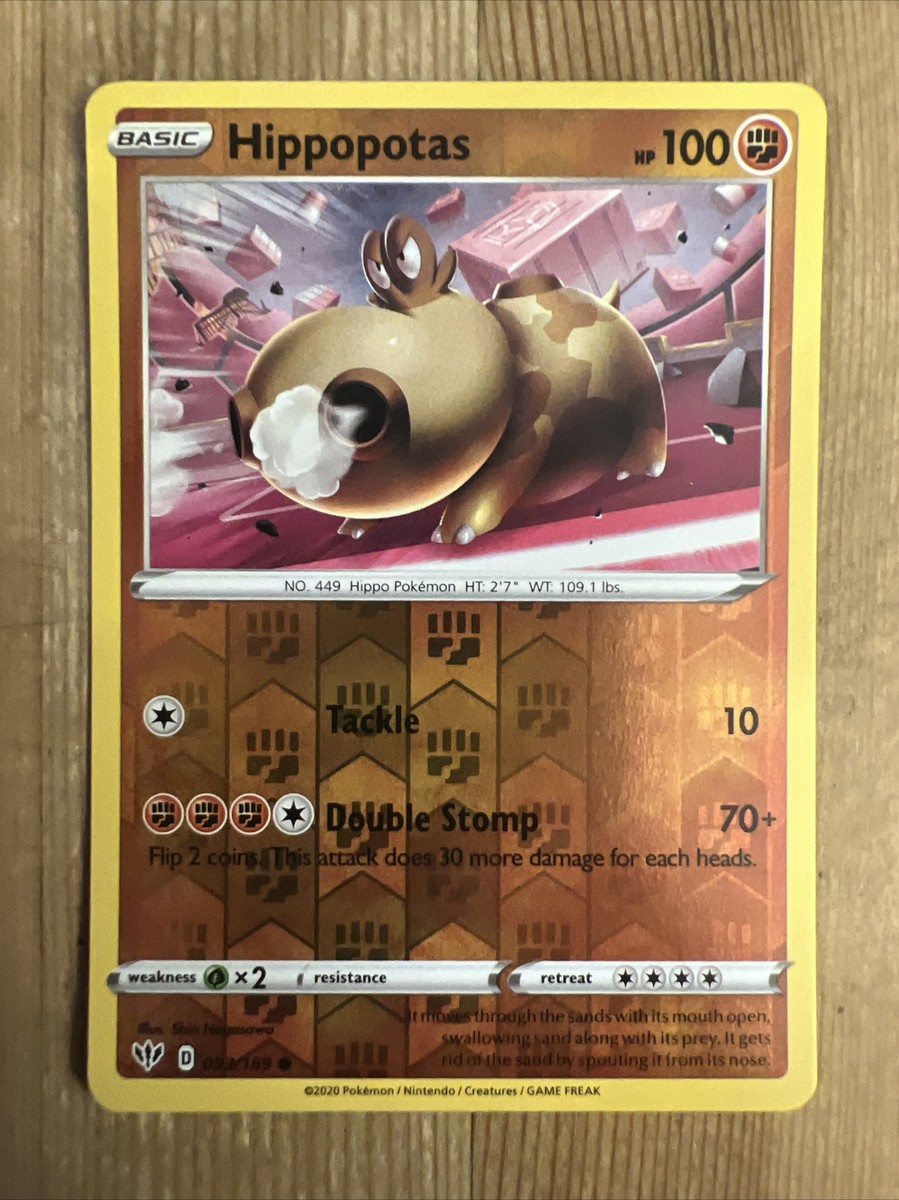 ぽぽ Pokémon TCG Hippopotas Darkness Ablaze 093/189 Reverse Holo Common