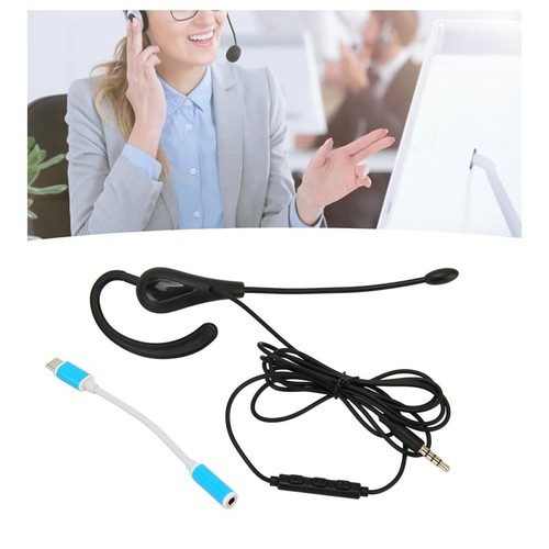 Single Ear Hook Type Headset for Call Center/ Headset with Mic Noise Cancelling, - Picture 3 of 4