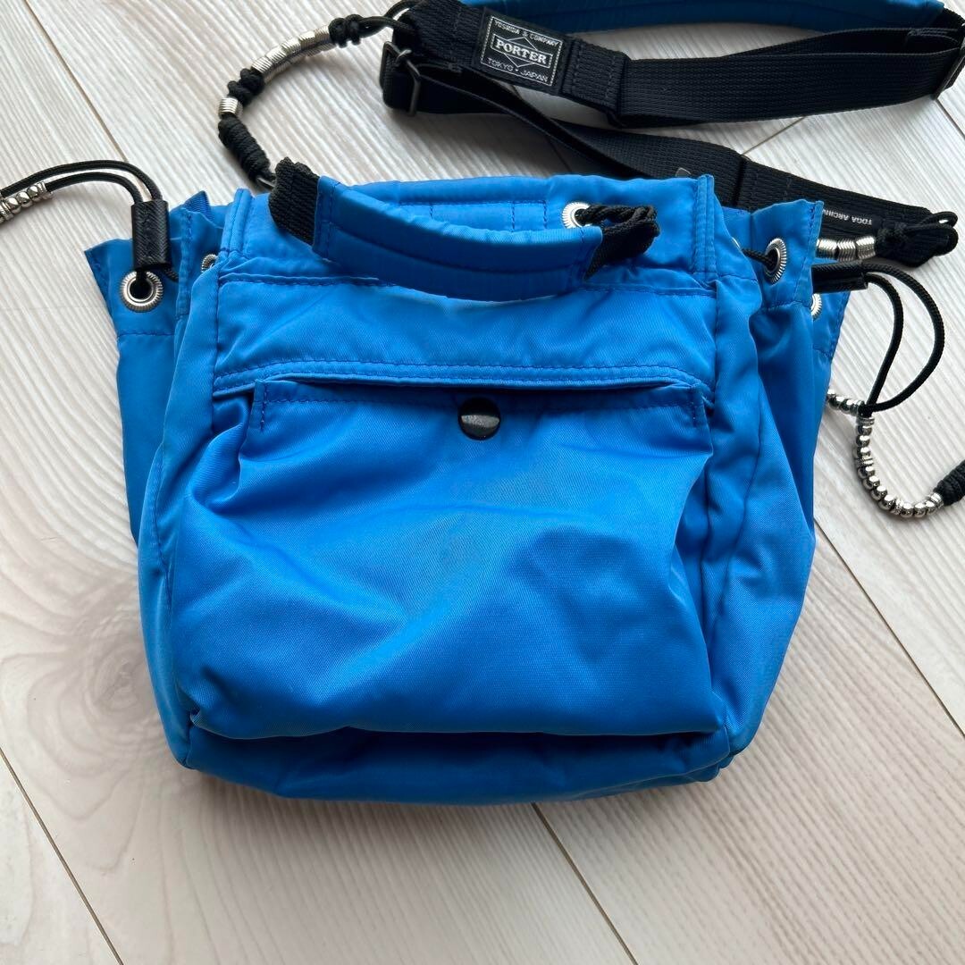Porter TOGA ARCHIVES Shoulder Bag String Bag Blue Square Porter TOGA ARCHIVES Shoulder Bag String Bag Blue Square