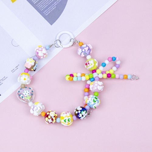 Bead Doll Mobile Phone Strap Handmade Bag Charm Pendant Hanging Ornament - Photo 11 sur 12