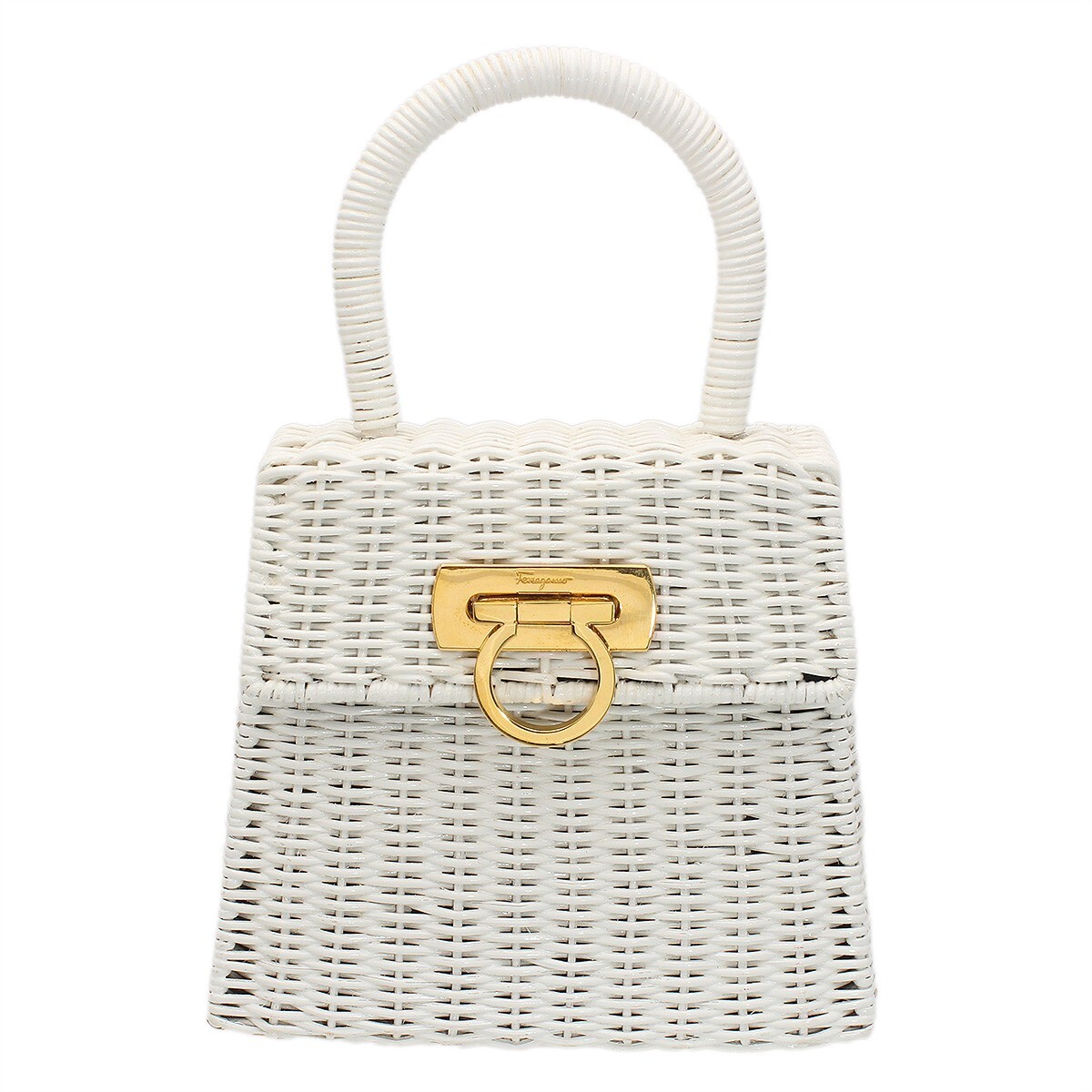 バッグ Vintage Ferragamo Straw Bag Basket Bag Vintage Ferragamo Wicker Bag