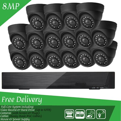 8MP CCTV SYSTEM 4CH 8CH 16CH UHD DVR DOME KAMERA HEIM NACHTSICHT KIT SYSTEM