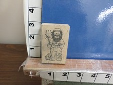 farmer pitchfork field grow crops rubber stamp 7r