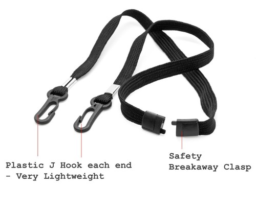 10pc Face Mask Lanyards with Safety Breakaway Clasp with Plastic J hook each end - Afbeelding 13 van 23