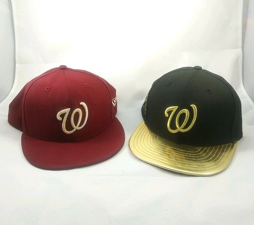 2 Washington Nationals Red 7 1/8 \u0026 1/4 New Era 59Fifty Fitted Baseball Cap  hat | eBay