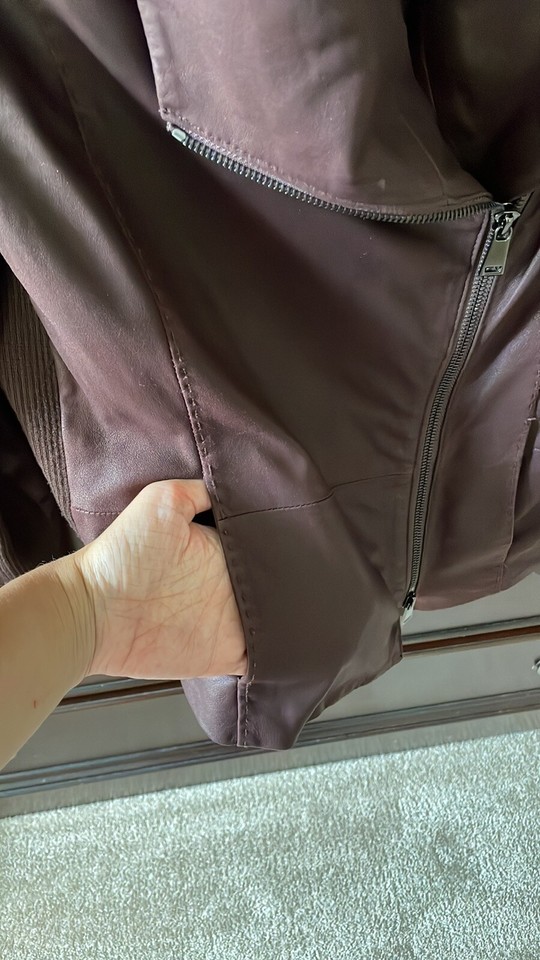 Vince Leather Scuba Jacket deep plum/eggplant color, size XS eBay