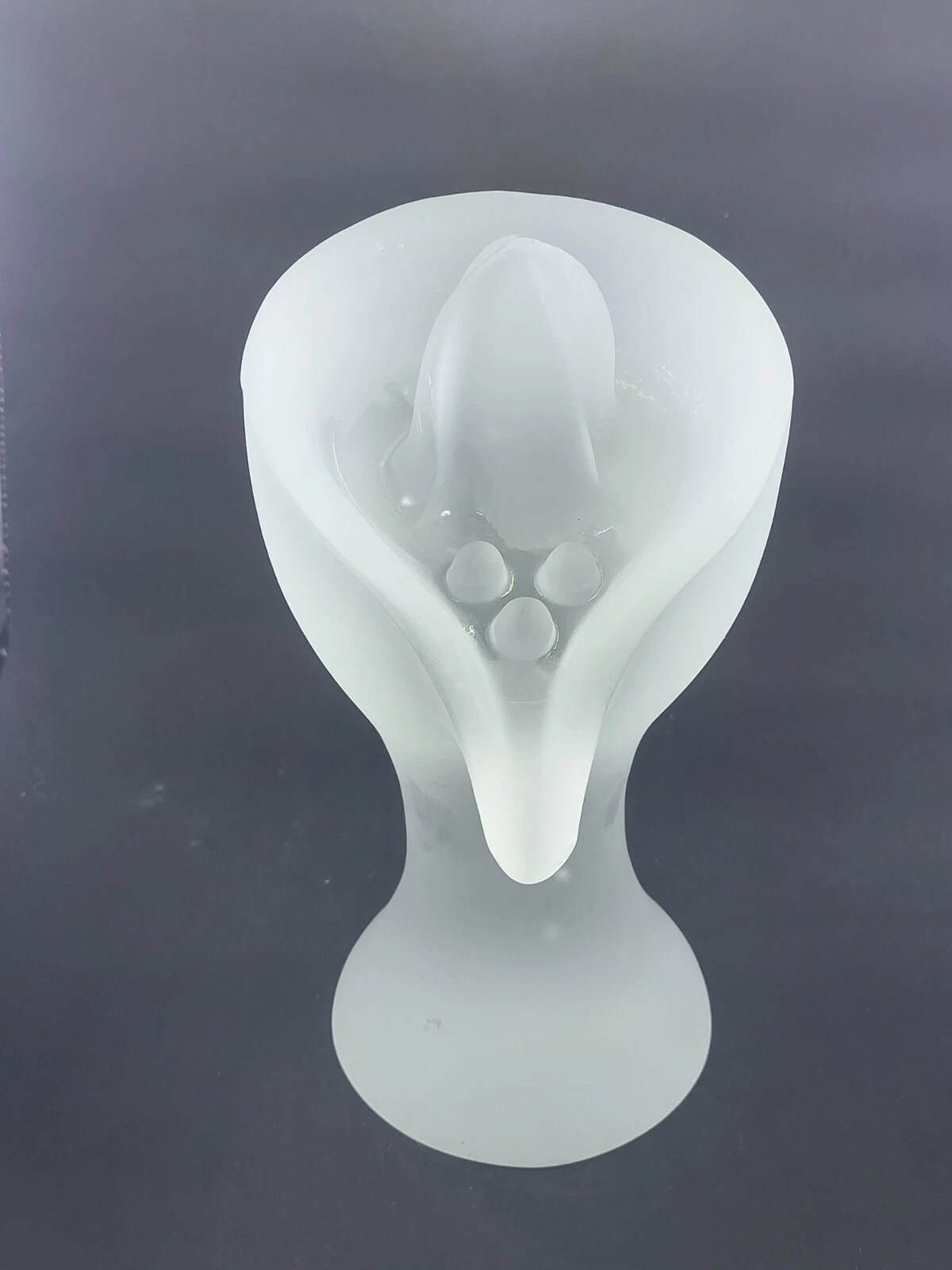 RARE, Unique Yalos Casa MURANO White Satin Glass JUICER, REAMER Citrus Squeezer